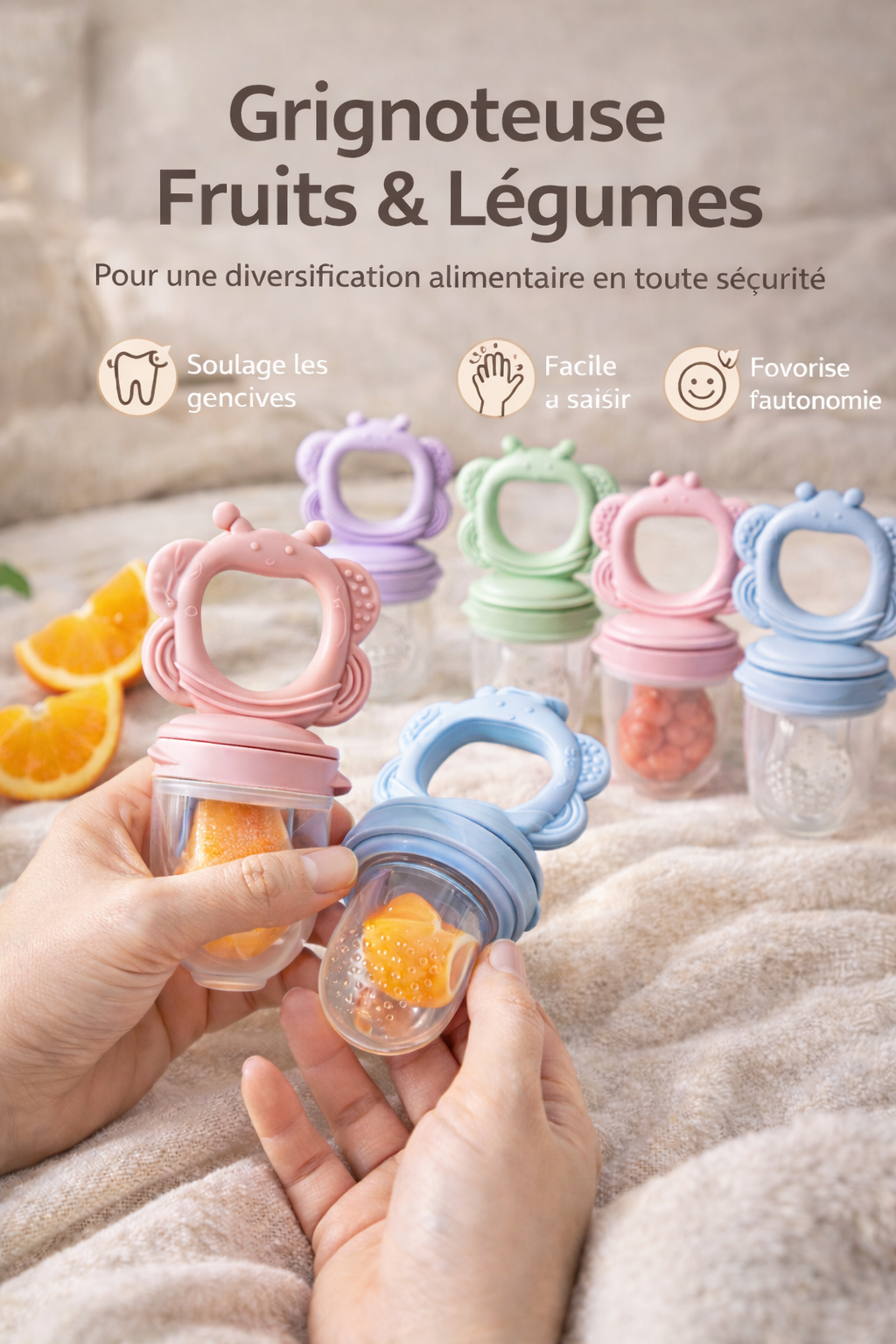 Grignoteuse Bébé en Silicone sans BPA